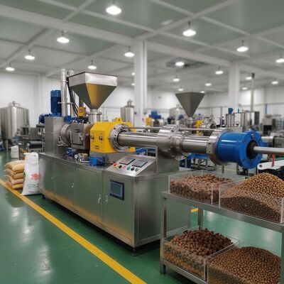 Automatische Zwei-Schrauben-Sinking-Fischfutter-Extruder für Haustiere, Futterpellets herstellende Maschine für Katzen und Hunde